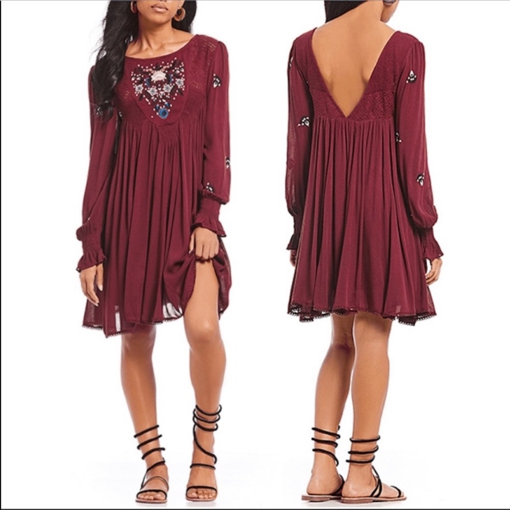 Free People Mohave Embroidered Mini Dress